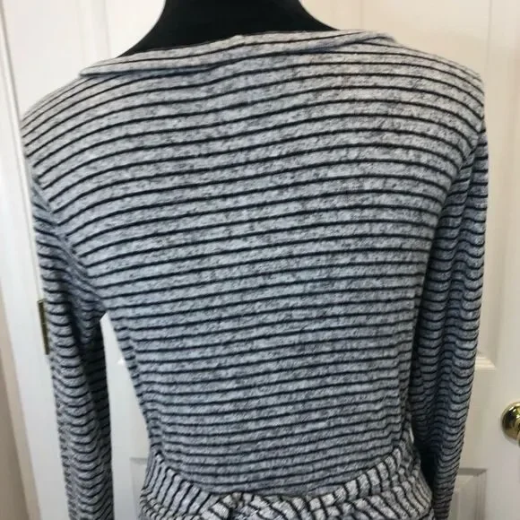 Alya gray and black striped long sleeve midi dress, size xs - Picture 11 of 12